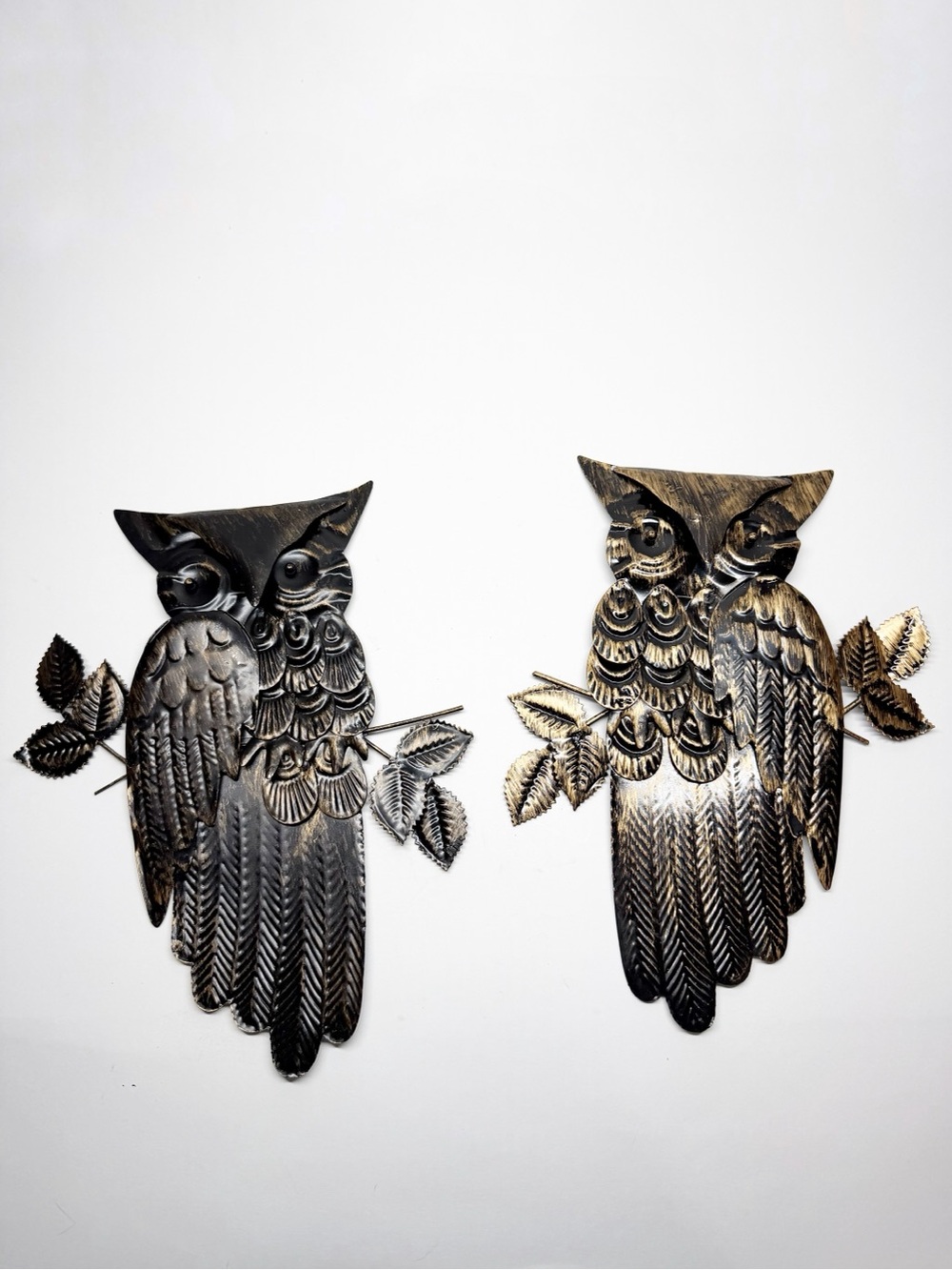 Vintage MCM Metal Owl Wall Decor